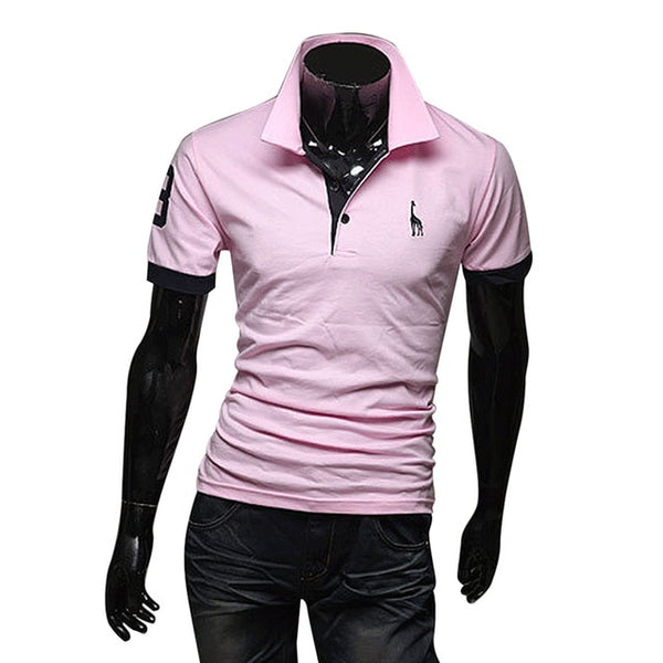 Litthing Casual Mens Polo Shirt 2019 Summer Short Sleeve Turn-down Collar Slim Tops Casual Breathable Solid Color Business Shirt
