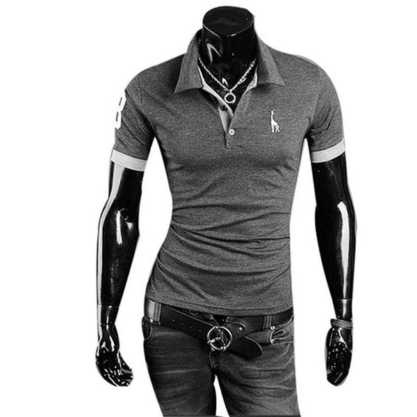 Litthing Casual Mens Polo Shirt 2019 Summer Short Sleeve Turn-down Collar Slim Tops Casual Breathable Solid Color Business Shirt