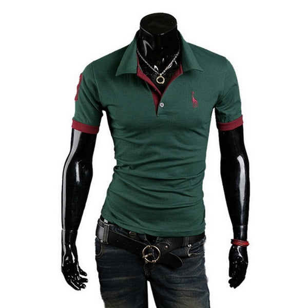 Litthing Casual Mens Polo Shirt 2019 Summer Short Sleeve Turn-down Collar Slim Tops Casual Breathable Solid Color Business Shirt