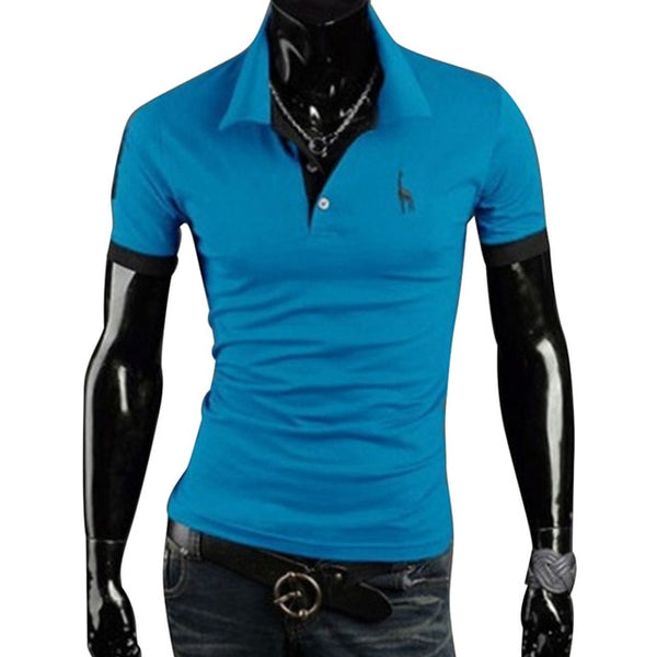 Litthing Casual Mens Polo Shirt 2019 Summer Short Sleeve Turn-down Collar Slim Tops Casual Breathable Solid Color Business Shirt