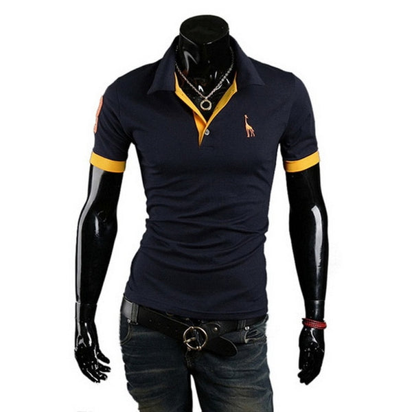 Litthing Casual Mens Polo Shirt 2019 Summer Short Sleeve Turn-down Collar Slim Tops Casual Breathable Solid Color Business Shirt