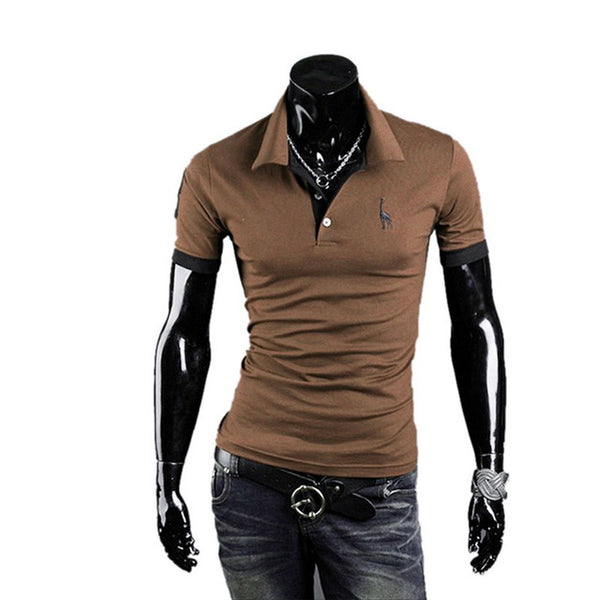 Litthing Casual Mens Polo Shirt 2019 Summer Short Sleeve Turn-down Collar Slim Tops Casual Breathable Solid Color Business Shirt