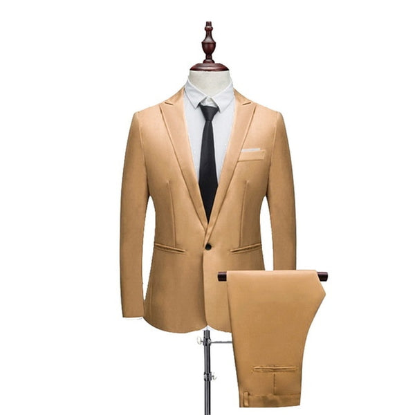 Oeak Hot Men Blazers Suit Sets 3 Pcs Blazer Suit +Vest +Pants Business Suits Sets Solid Color Oversize Dress Business Suit Set