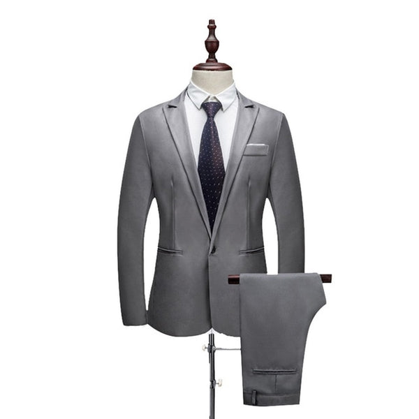 Oeak Hot Men Blazers Suit Sets 3 Pcs Blazer Suit +Vest +Pants Business Suits Sets Solid Color Oversize Dress Business Suit Set