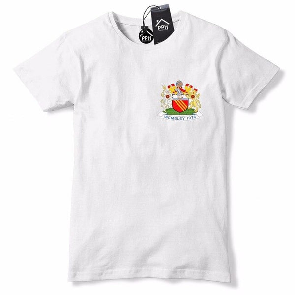 2019 Summer Hot Sale Retro Footballer 1976 Wembley Manchester T Shirt Blue Moon shirt Sky Tee