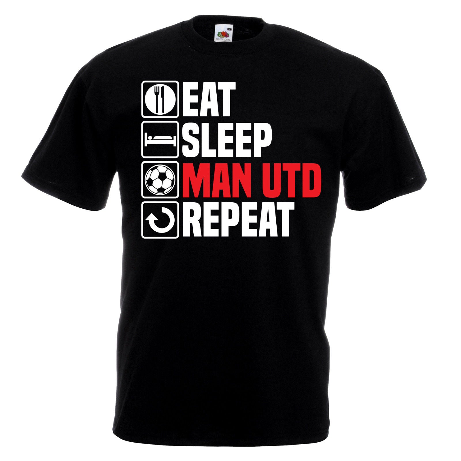 Men Designer Clothes O-Neck Style Tops Tees Eat Sleep Man Utd T Shirt Footbalerl Manchester Fathers Day Birthday United Gift