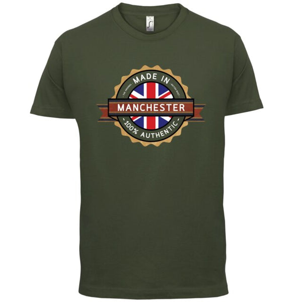 Made In MANCHESTER Mens T-Shirt - Town / City - 13 Colours Print T Shirt Mens Short Sleeve Hot Tops Tshirt Homme
